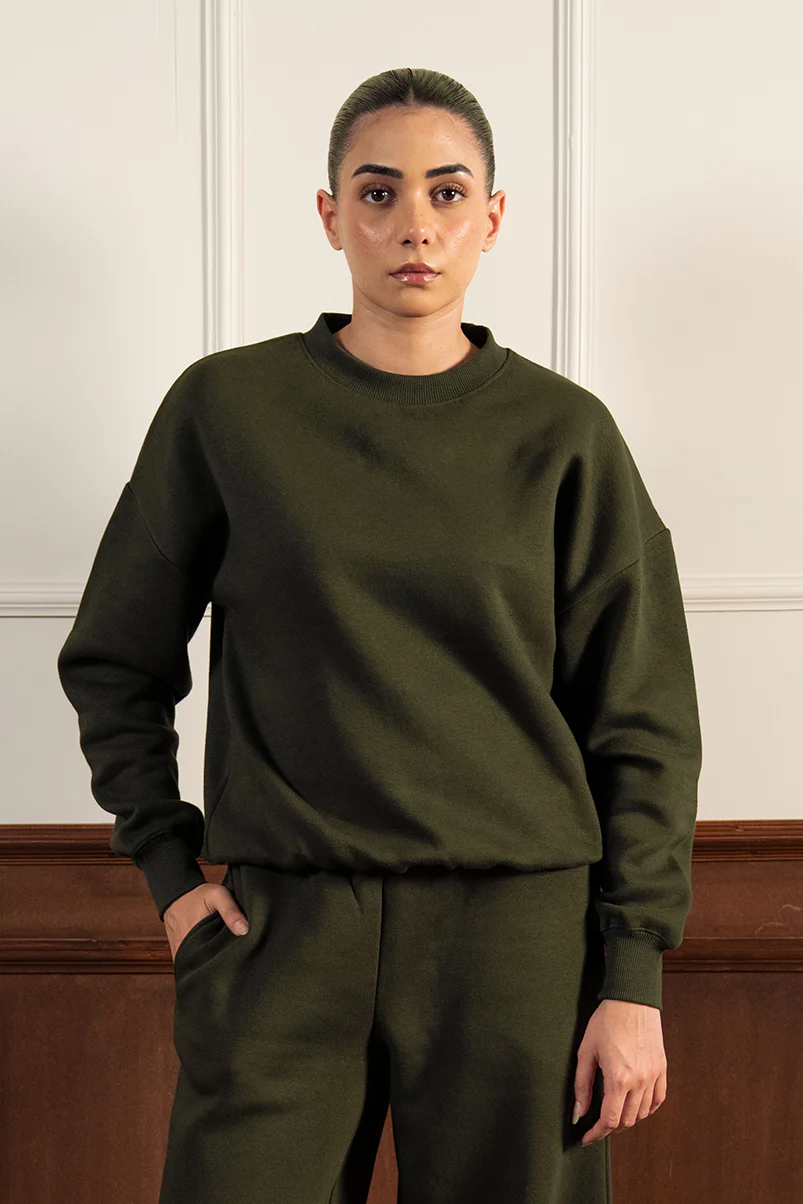 Women's Everyday Sweatsuit - Dark Green - Image 3