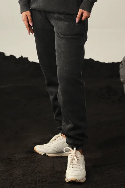 Women Washed Sweatpant- Black