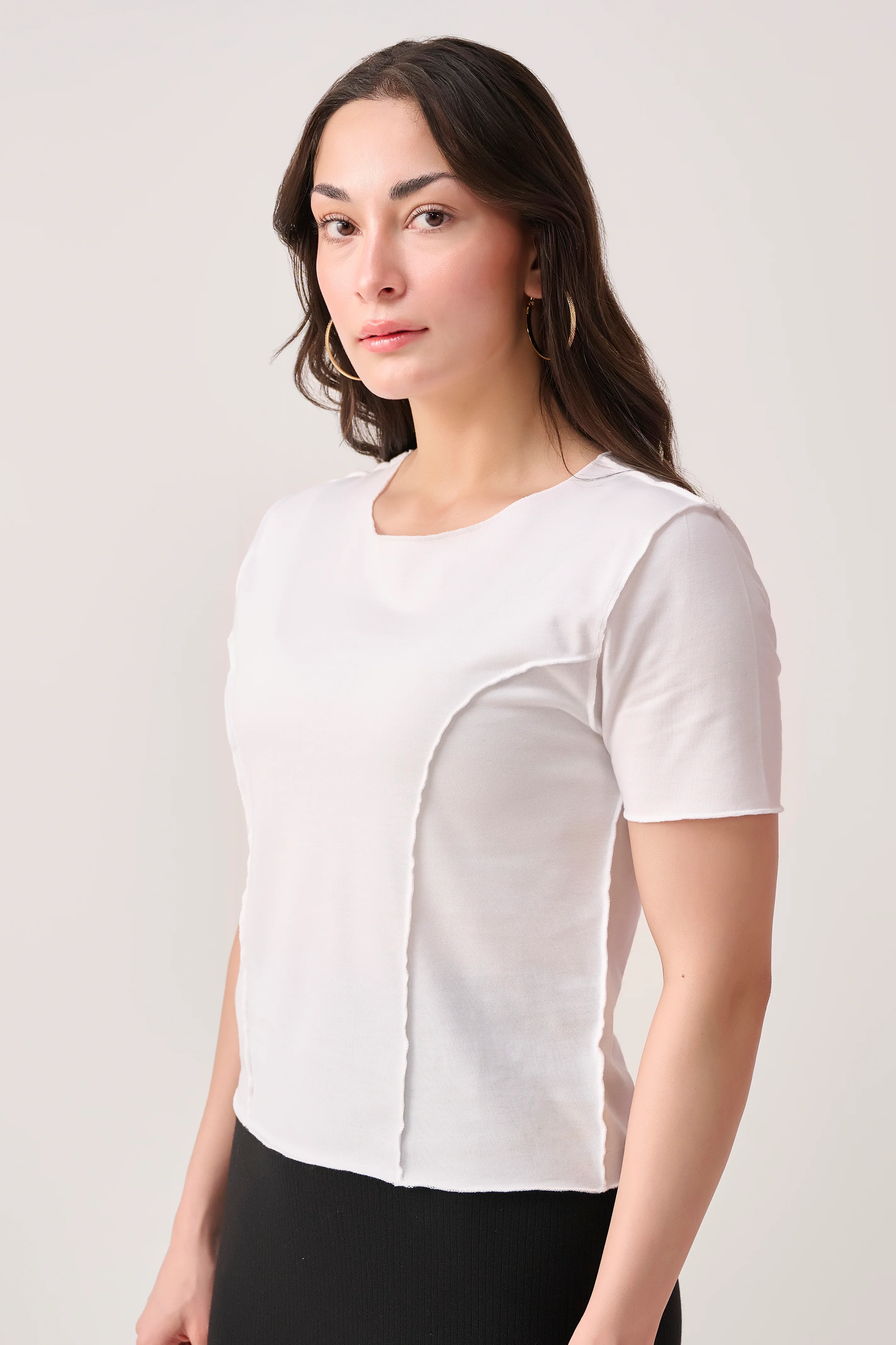 Over Lock top- White
